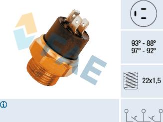 FAE 37850 - Prekidač temperature, ventilator radijatora / klima uređaja www.molydon.hr