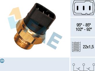 FAE 37820 - Prekidač temperature, ventilator radijatora / klima uređaja www.molydon.hr