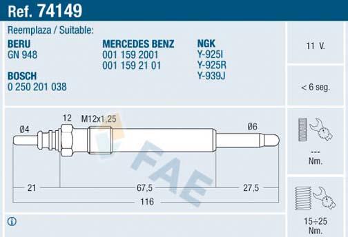 FAE 74149 - Grijač za paljenje www.molydon.hr