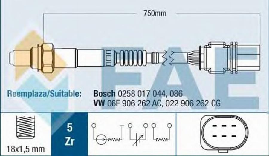 FAE 75009 - Lambda-sonda www.molydon.hr