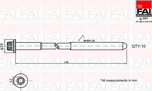 FAI AutoParts B1321 - Garnitura vijaka za pričvršćivanje glave cilindra www.molydon.hr