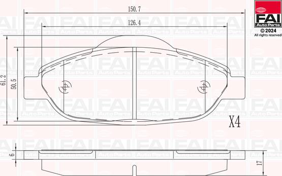 FAI AutoParts BP145 - Komplet Pločica, disk-kočnica www.molydon.hr