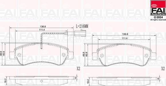 FAI AutoParts BP140 - Komplet Pločica, disk-kočnica www.molydon.hr