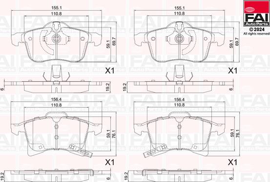 FAI AutoParts BP143 - Komplet Pločica, disk-kočnica www.molydon.hr