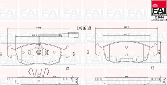 FAI AutoParts BP147 - Komplet Pločica, disk-kočnica www.molydon.hr