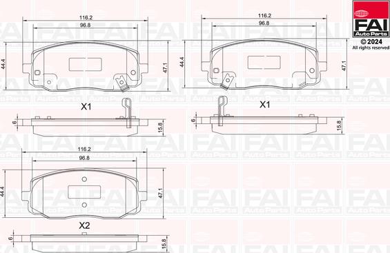 FAI AutoParts BP155 - Komplet Pločica, disk-kočnica www.molydon.hr