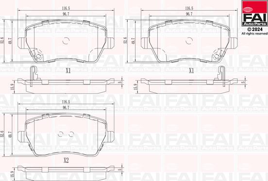 FAI AutoParts BP150 - Komplet Pločica, disk-kočnica www.molydon.hr