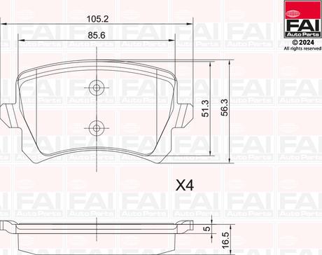 FAI AutoParts BP124 - Komplet Pločica, disk-kočnica www.molydon.hr