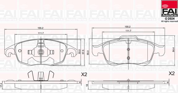 FAI AutoParts BP121 - Komplet Pločica, disk-kočnica www.molydon.hr