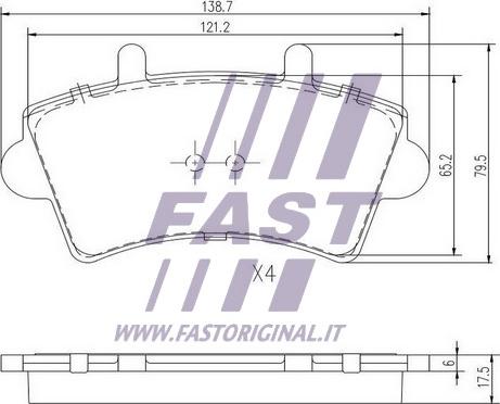 Fast FT29540 - Komplet Pločica, disk-kočnica www.molydon.hr