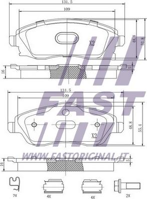 Fast FT29525 - Komplet Pločica, disk-kočnica www.molydon.hr