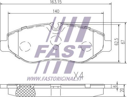 Fast FT29019 - Komplet Pločica, disk-kočnica www.molydon.hr