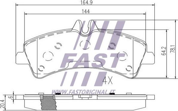 Fast FT29023 - Komplet Pločica, disk-kočnica www.molydon.hr