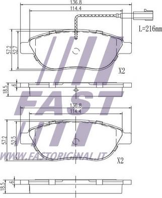 Fast FT29144 - Komplet Pločica, disk-kočnica www.molydon.hr