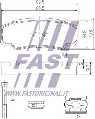 Fast FT29109 - Komplet Pločica, disk-kočnica www.molydon.hr