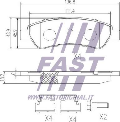 Fast FT29131 - Komplet Pločica, disk-kočnica www.molydon.hr