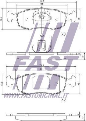 Fast FT29122 - Komplet Pločica, disk-kočnica www.molydon.hr