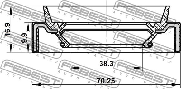 Febest 95JAS-40701017L - Radijalni Brtveni prsten (semering), diferencijal www.molydon.hr