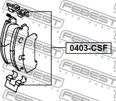 Febest 0403-CSF - Komplet pribora, Pločica disk kočnice www.molydon.hr