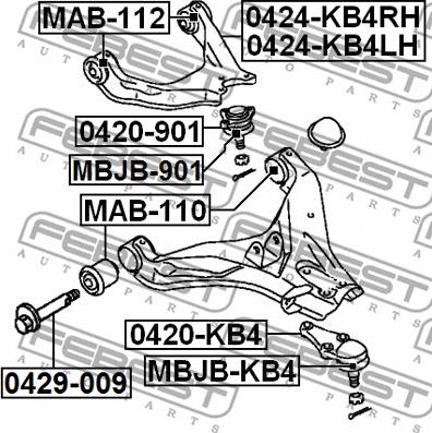 Febest MAB-112 - Selen / Prigušni blok, Ovjes kotača www.molydon.hr