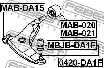 Febest MBJB-DA1F - Set za popravak, gornja/donja kugla www.molydon.hr