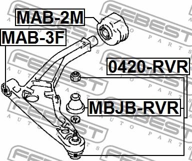 Febest MAB-3F - Selen / Prigušni blok, Ovjes kotača www.molydon.hr