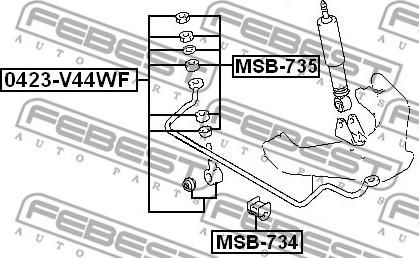 Febest 0423-V44WF - Šipka/spona, stabilizator www.molydon.hr