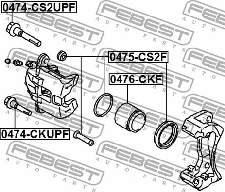 Febest 0475-CS2F - Set za popravak, kočione čeljusti www.molydon.hr