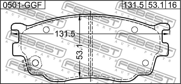 Febest 0501-GGF - Komplet Pločica, disk-kočnica www.molydon.hr