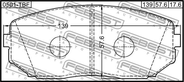 Febest 0501-TBF - Komplet Pločica, disk-kočnica www.molydon.hr