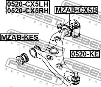 Febest 0524-CX5RH - Rame, Nezavisna poluga za ovjes kotača www.molydon.hr