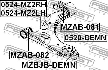 Febest 0524-MZ2RH - Rame, Nezavisna poluga za ovjes kotača www.molydon.hr