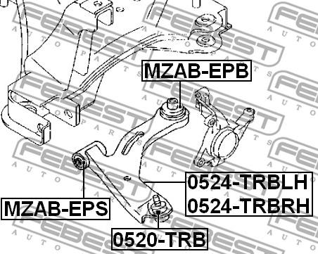 Febest 0524-TRBRH - MAZDA TRIBUTE 01-, FORD ESCAPE 01- /LOWER RIGHT/ www.molydon.hr