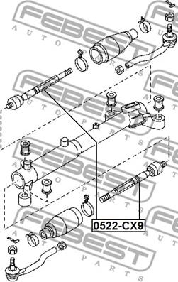 Febest 0522-CX9 - Aksijalni zglob, poprecna spona www.molydon.hr