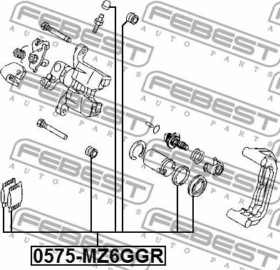 Febest 0575-MZ6GGR - Set za popravak, kočione čeljusti www.molydon.hr