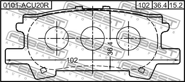 Febest 0101-ACU20R - Komplet Pločica, disk-kočnica www.molydon.hr