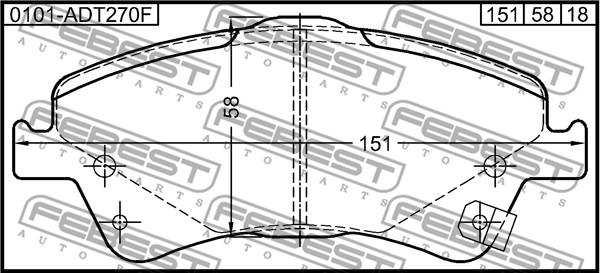 Febest 0101-ADT270F - Komplet Pločica, disk-kočnica www.molydon.hr