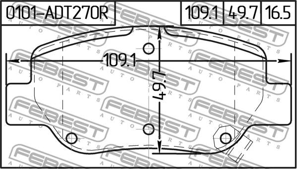 Febest 0101-ADT270R - Komplet Pločica, disk-kočnica www.molydon.hr