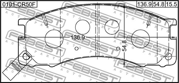 Febest 0101-CR50F - Komplet Pločica, disk-kočnica www.molydon.hr