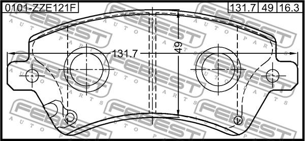 Febest 0101-ZZE121F - Komplet Pločica, disk-kočnica www.molydon.hr