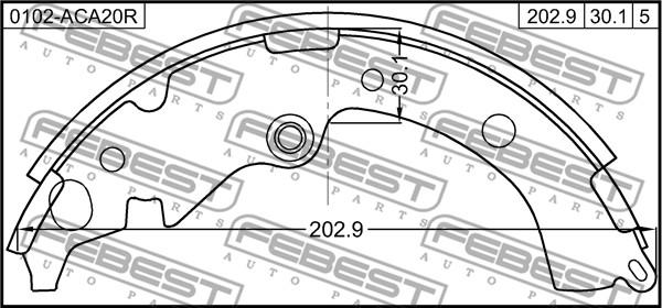 Febest 0102-ACA20R - Komplet kočnica, bubanj kočnice www.molydon.hr