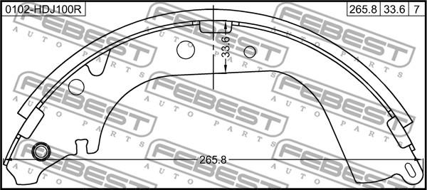 Febest 0102-HDJ100R - Komplet kočnica, bubanj kočnice www.molydon.hr