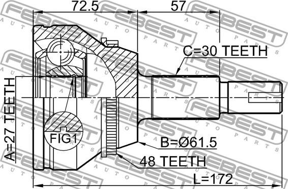 Febest 0110-GSL20A48 - Kardan, Pogonska osovina www.molydon.hr