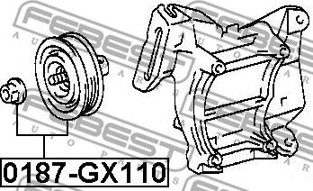 Febest 0187-GX110 - Vodeći valjak , klinasti rebrasti remen  www.molydon.hr