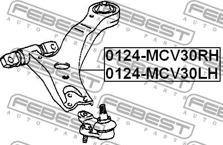 Febest 0124-MCV30LH - Rame, Nezavisna poluga za ovjes kotača www.molydon.hr