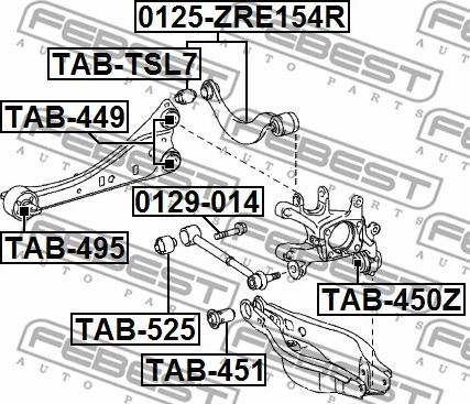 Febest 0125-ZRE154R - Rame, Nezavisna poluga za ovjes kotača www.molydon.hr