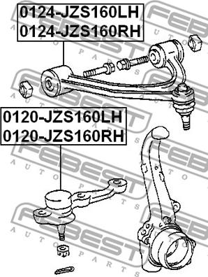 Febest 0124-JZS160LH - Rame, Nezavisna poluga za ovjes kotača www.molydon.hr