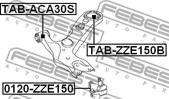 Febest TAB-ZZE150B - Selen / Prigušni blok, Ovjes kotača www.molydon.hr