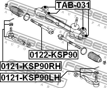 Febest 0121-KSP90LH - Kraj spone, kuglasti zglob www.molydon.hr