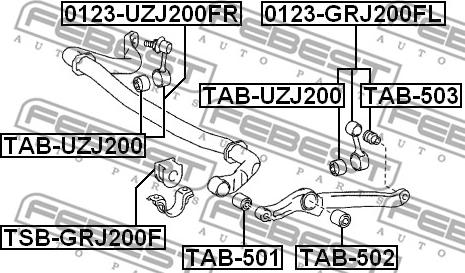 Febest 0123-GRJ200FL - Šipka/spona, stabilizator www.molydon.hr